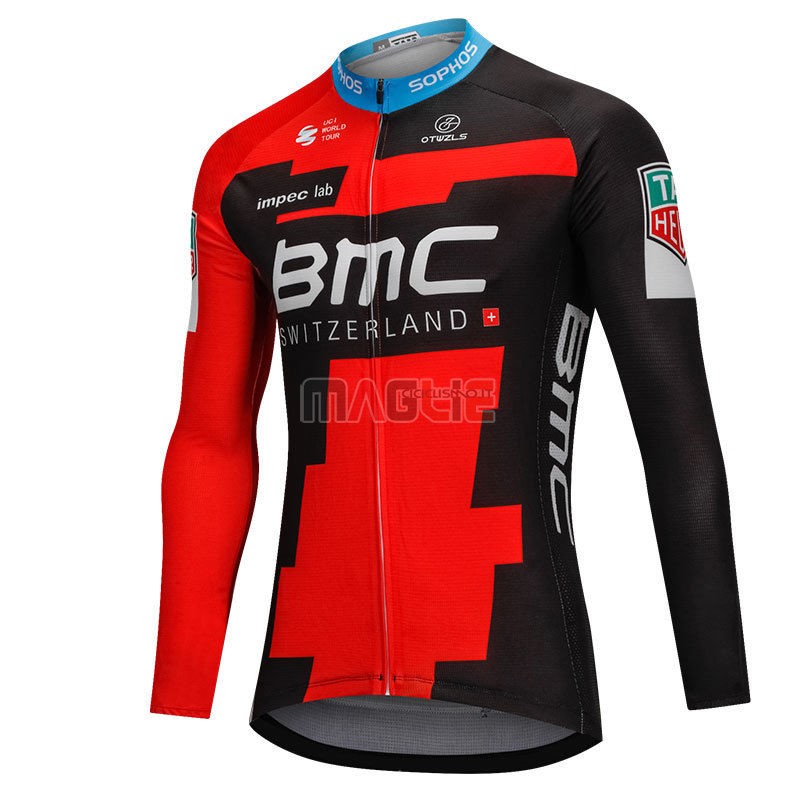 Maglia BMC Manica Lunga 2018 Rosso e Nero - Clicca l'immagine per chiudere